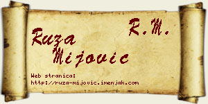 Ruža Mijović vizit kartica